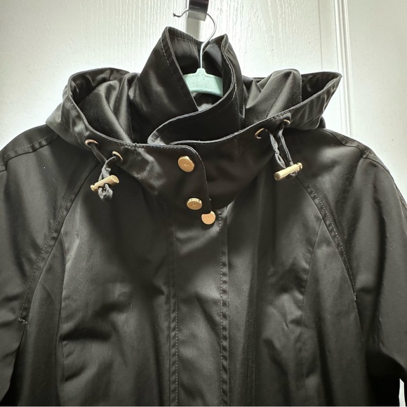 NWOT Jones New York beautiful women’s Raincoat with hood, size L, fully lined - Picture 10 of 12